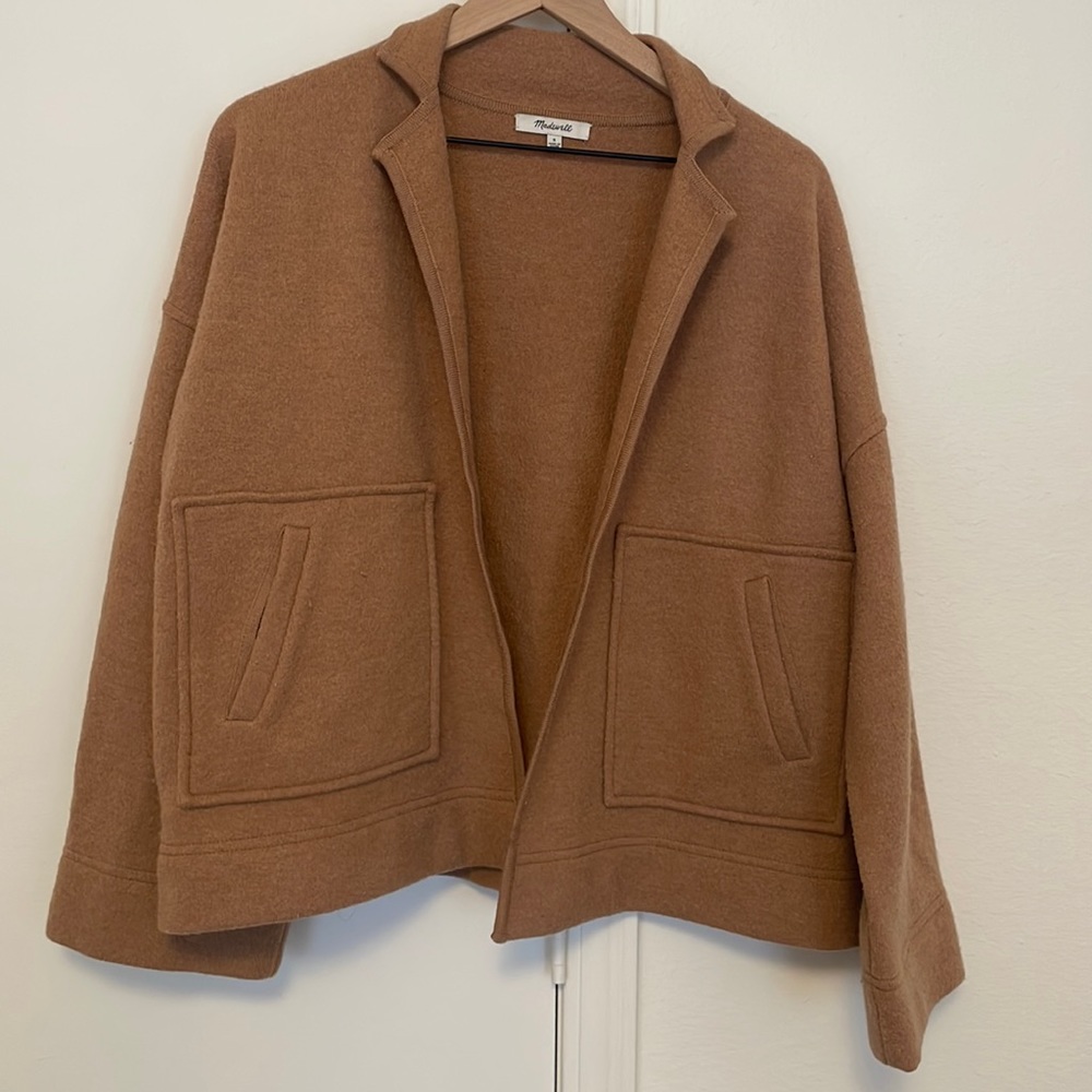 Madewell brown sweater coat, size small